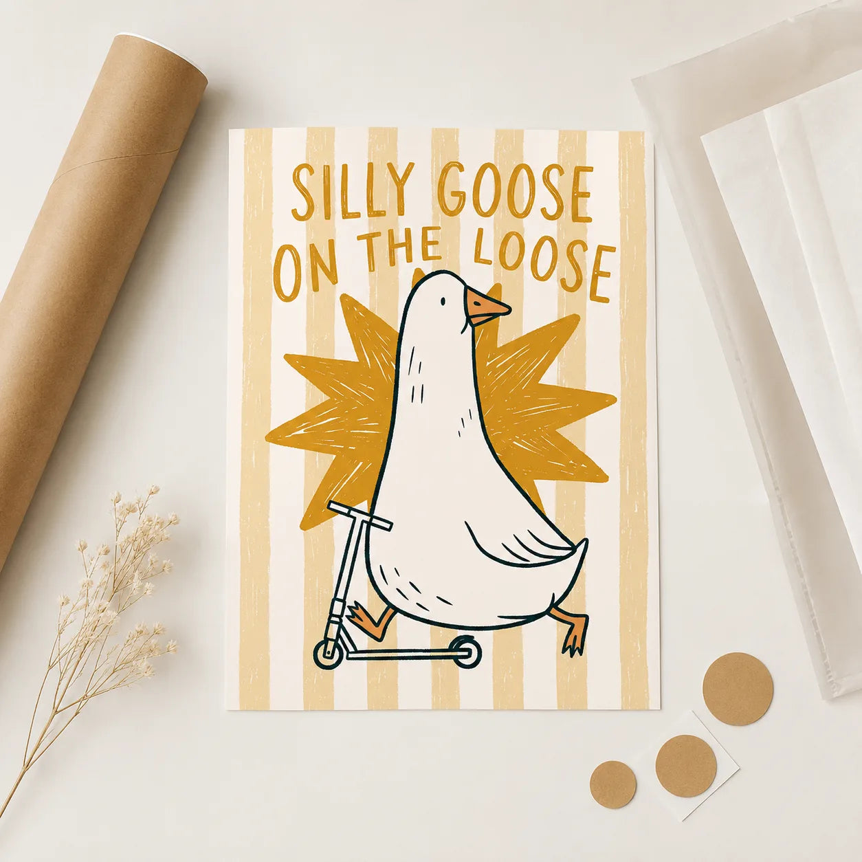Silly Goose on the Loose Wall Art Decor - Wall Art Decor - back view