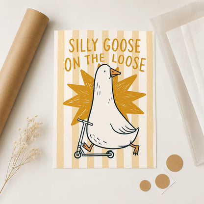 Silly Goose on the Loose Wall Art Decor - Wall Art Decor - back view