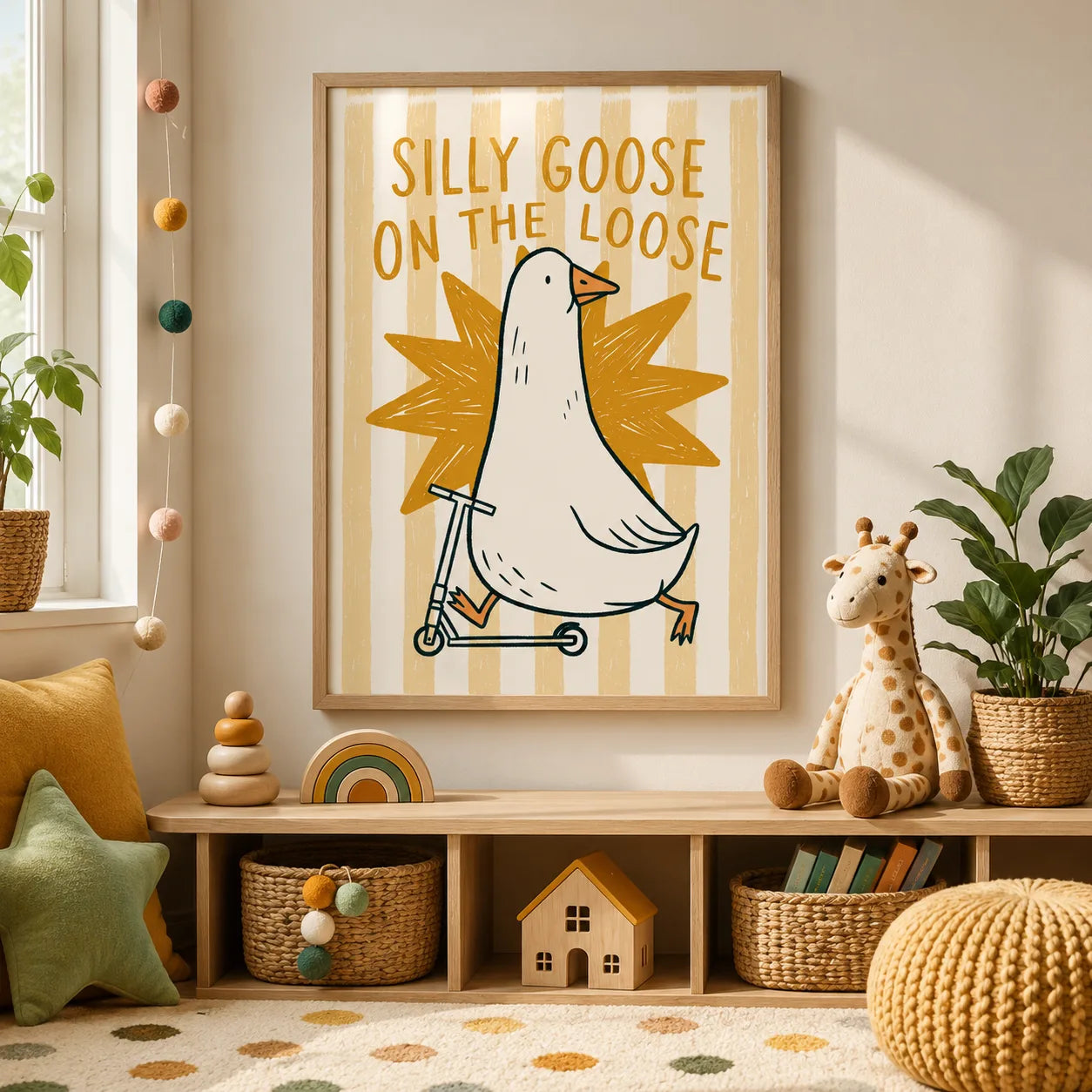 Silly Goose on the Loose Wall Art Decor - Wall Art Decor - detail