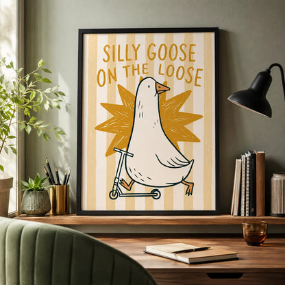 Silly Goose on the Loose Wall Art Decor - Wall Art Decor - styled