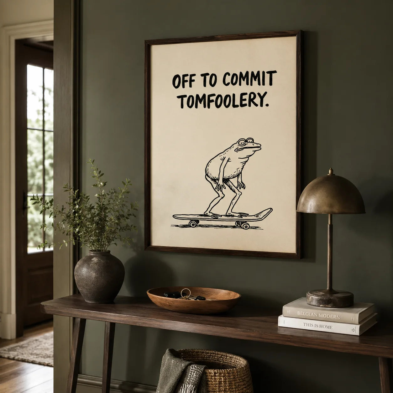 Skateboarding Frog Tomfoolery Wall Art Decor - Wall Art Decor - alternate angle