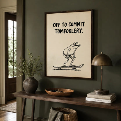 Skateboarding Frog Tomfoolery Wall Art Decor - Wall Art Decor - alternate angle