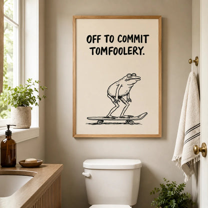 Skateboarding Frog Tomfoolery Wall Art Decor - Wall Art Decor - detail