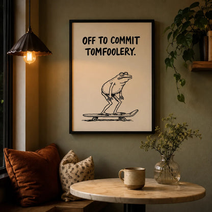 Skateboarding Frog Tomfoolery Wall Art Decor - Wall Art Decor - lifestyle