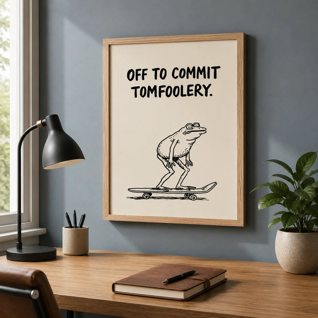 Skateboarding Frog Tomfoolery Wall Art Decor - Wall Art Decor - styled
