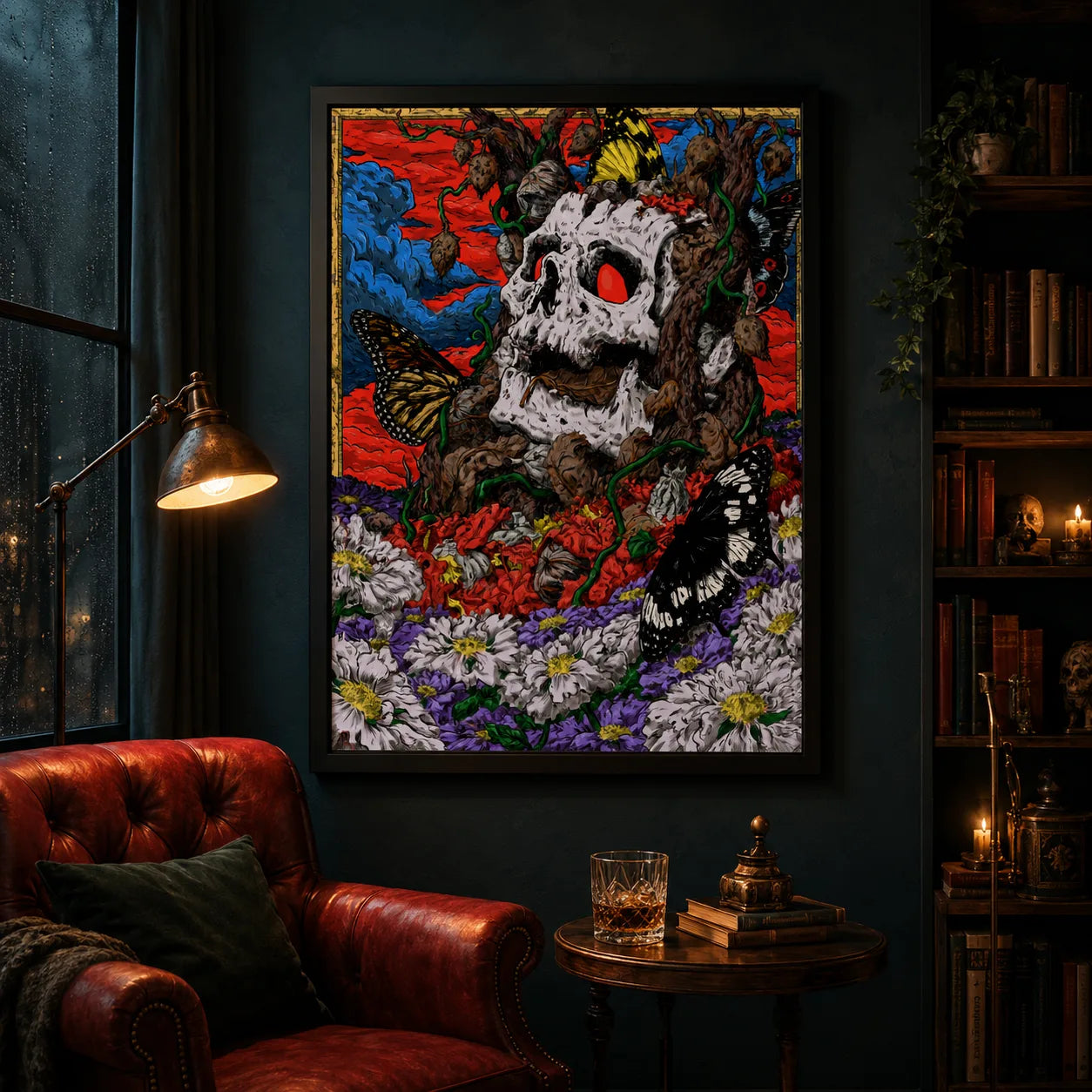 Skull Tree Butterfly Wall Art Decor - Wall Art Decor - lifestyle