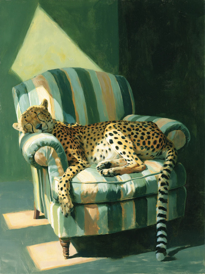 Sleeping Cheetah Armchair Wall Art Decor