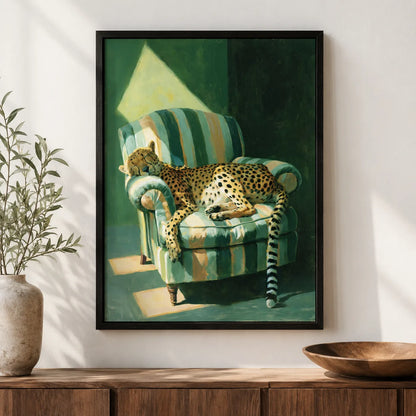 Sleeping Cheetah Armchair Wall Art Decor - Wall Art Decor - styled