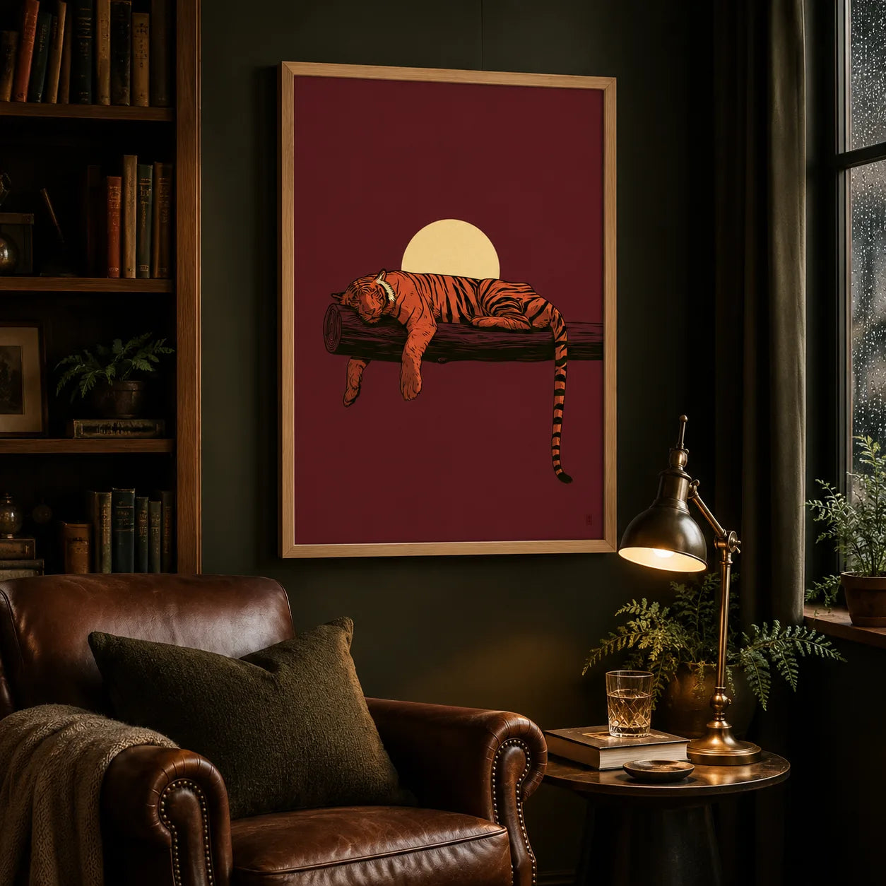 Sleeping Tiger Sunset Wall Art Decor - Wall Art Decor - lifestyle
