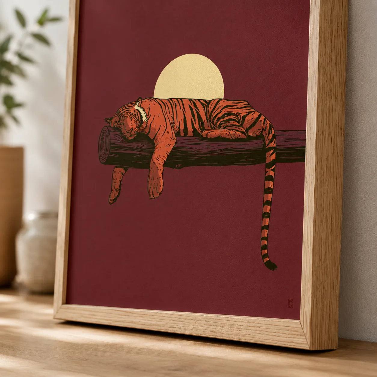 Sleeping Tiger Sunset Wall Art Decor - Wall Art Decor - packaging