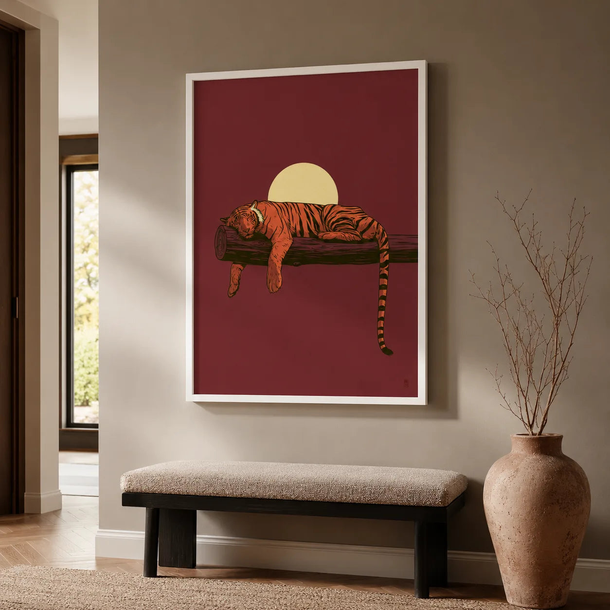 Sleeping Tiger Sunset Wall Art Decor - Wall Art Decor - styled