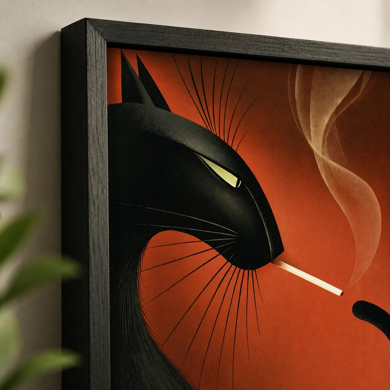 Smoking Black Cat Wall Art Decor - Wall Art Decor - packaging
