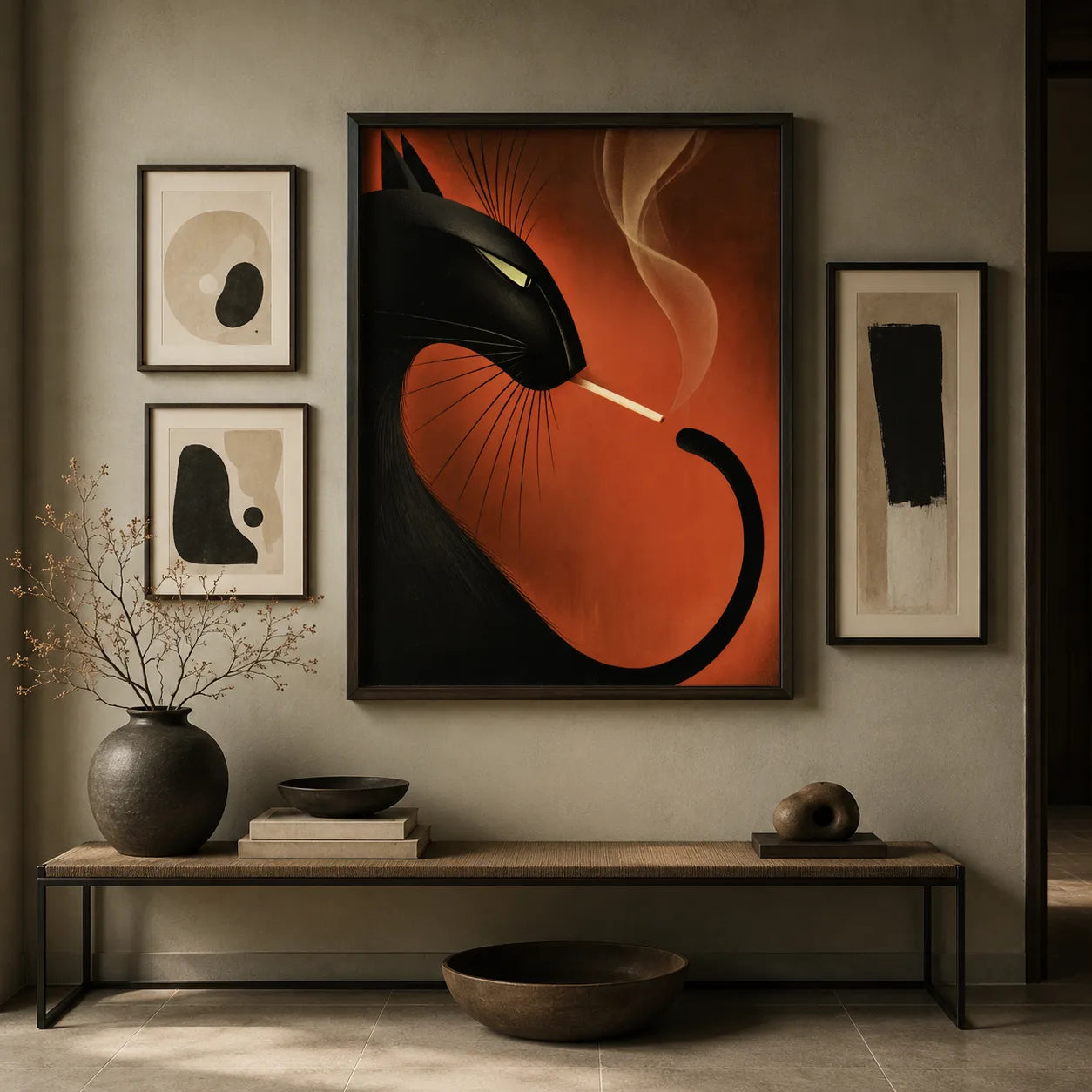 Smoking Black Cat Wall Art Decor - Wall Art Decor - view 11