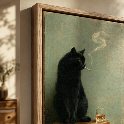 Smoking Black Cat Whiskey Wall Art Decor - Wall Art Decor - packaging