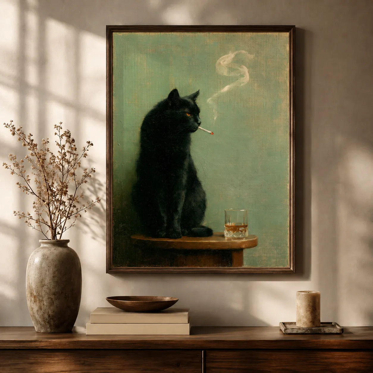 Smoking Black Cat Whiskey Wall Art Decor - Wall Art Decor - view 11