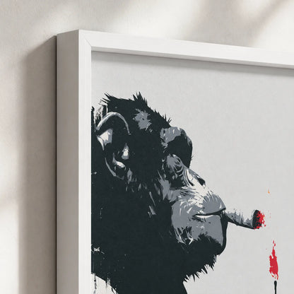 Smoking Chimp Graffiti Wall Art Decor - Wall Art Decor - packaging