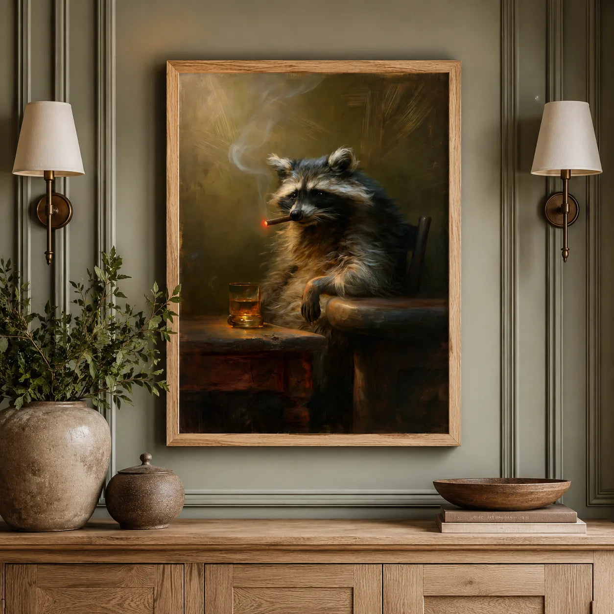 Smoking Raccoon Whiskey Wall Art Decor - Wall Art Decor - view 11