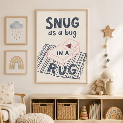Snug as a Bug in a Rug Ladybug Nursery Wall Art Decor – preview 3