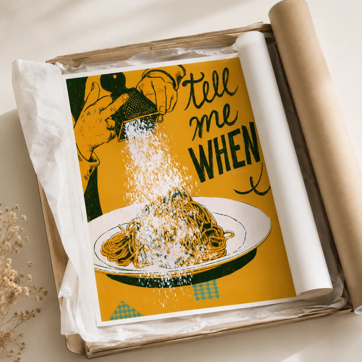 Spaghetti Tell Me When Wall Art Decor - Wall Art Decor - back view