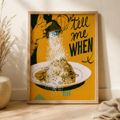 Spaghetti Tell Me When Wall Art Decor - Wall Art Decor - side view