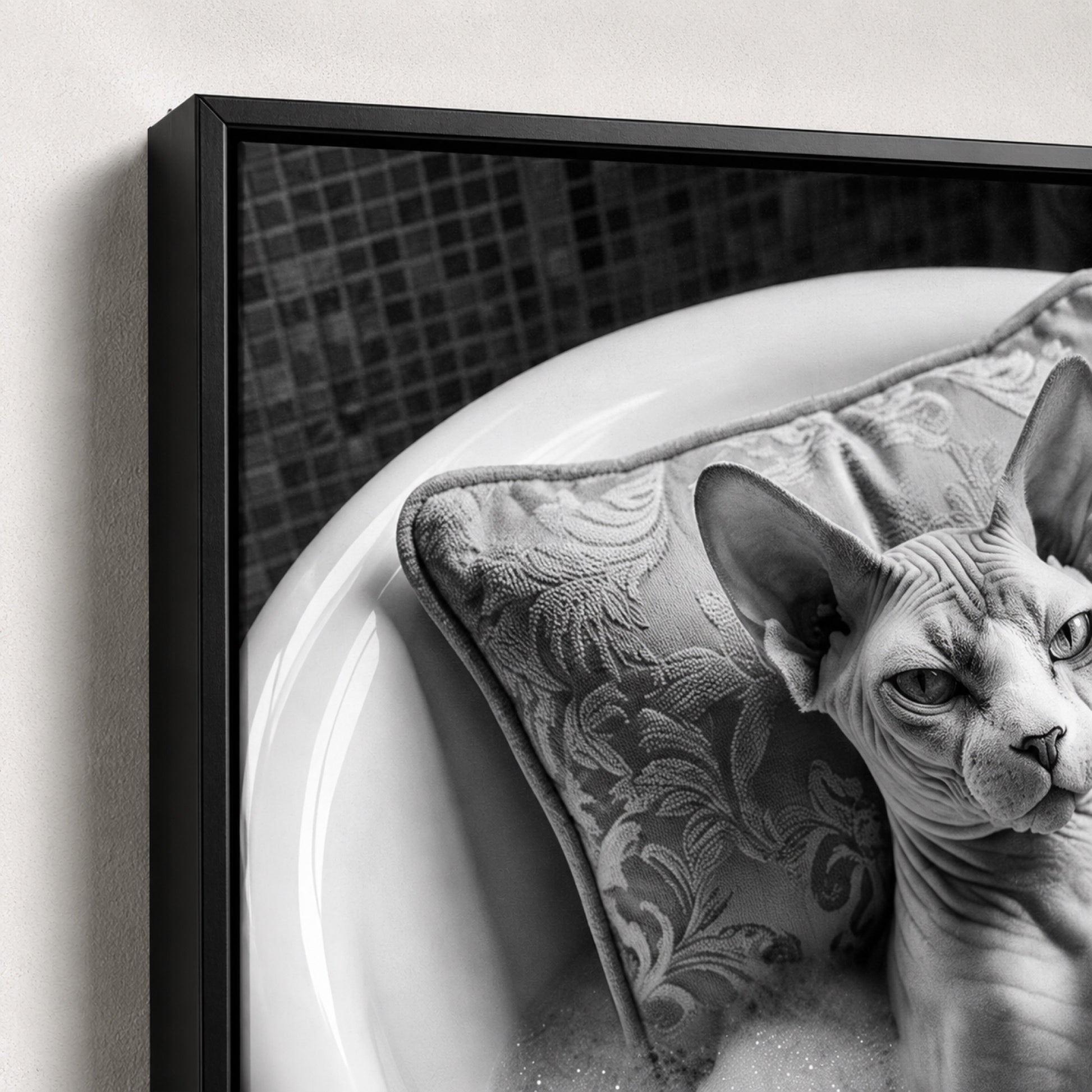 Sphynx and Frenchie Spa Bath Wall Art Decor preview 8