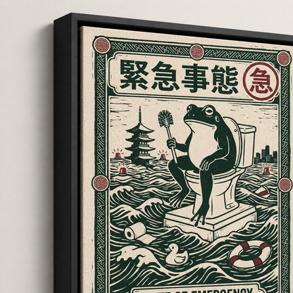 State of Emergency Frog Vintage Bathroom Wall Art Decor – preview 8