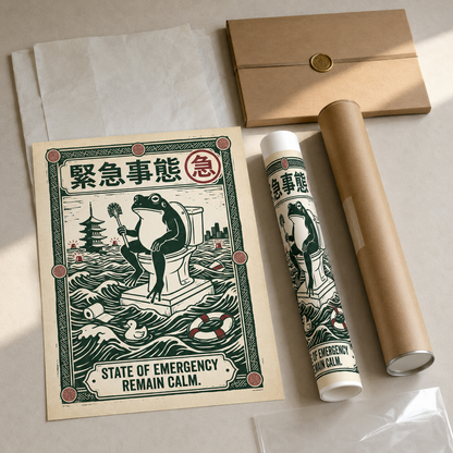 State of Emergency Frog Vintage Bathroom Wall Art Decor – preview 9