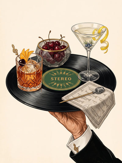 Stereo Cocktail Record Wall Art Decor