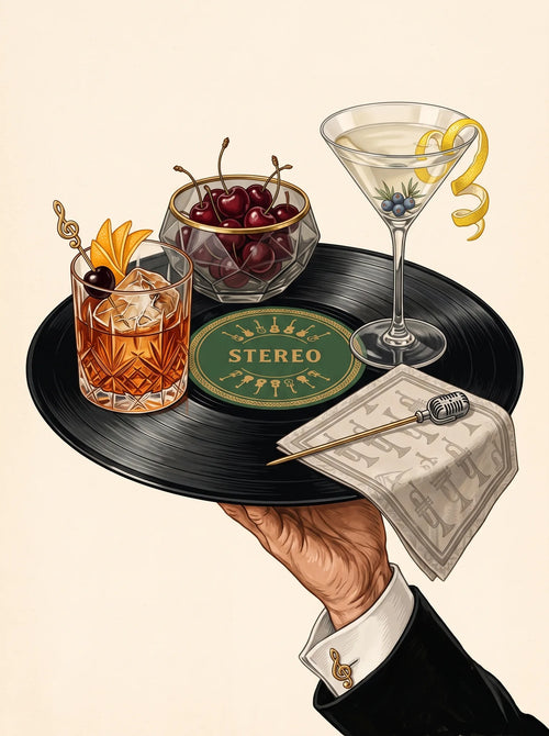 Stereo Cocktail Record Wall Art Decor