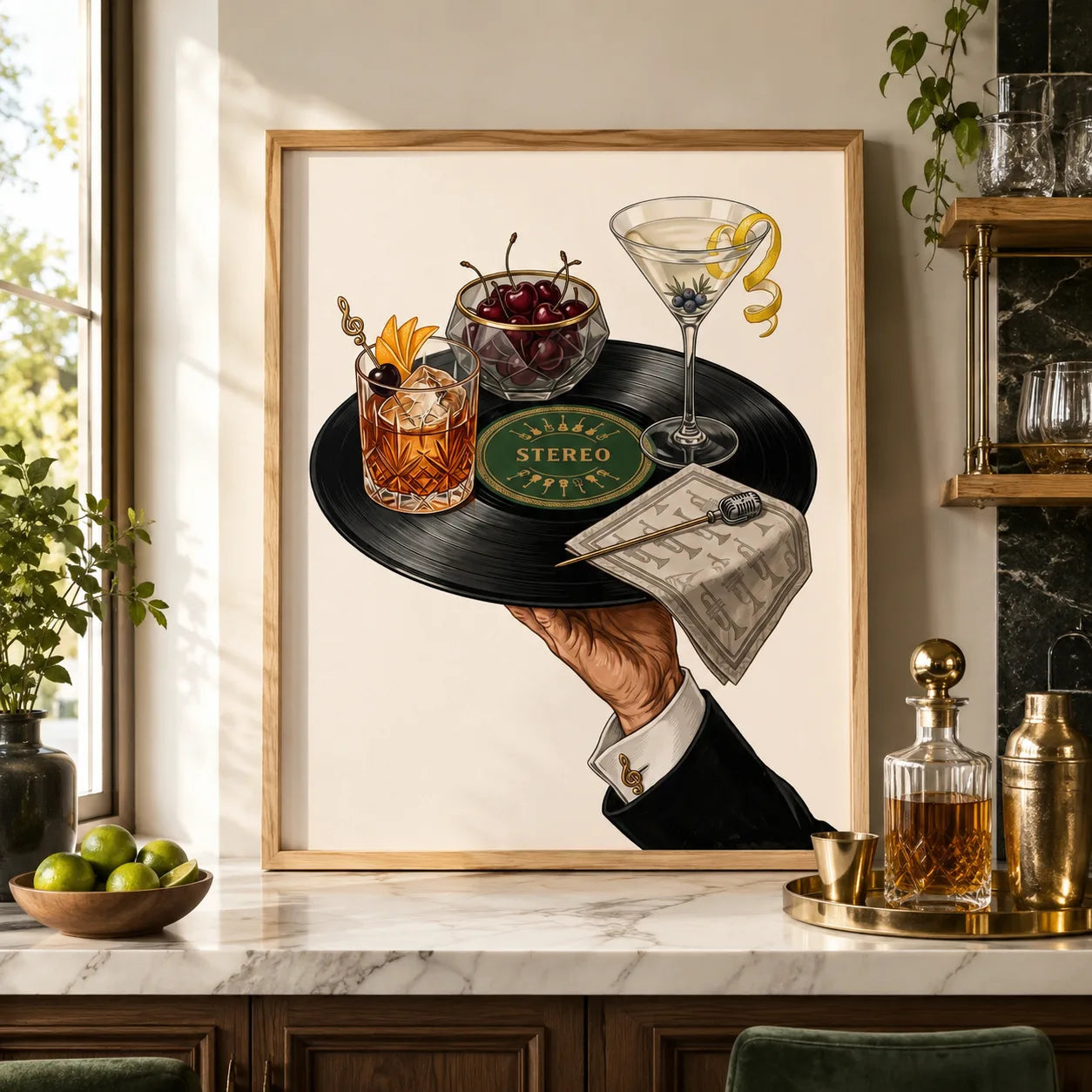 Stereo Cocktail Record Wall Art Decor - Wall Art Decor - styled