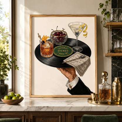 Stereo Cocktail Record Wall Art Decor - Wall Art Decor - styled