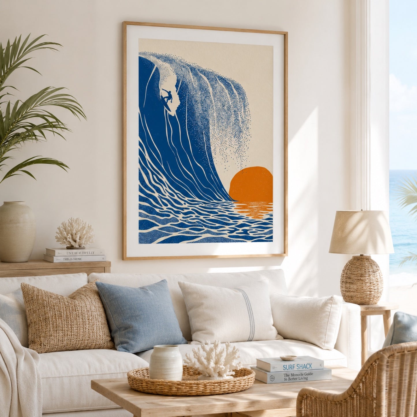 Sunset Surfer Wave Retro Wall Art Decor – preview 10