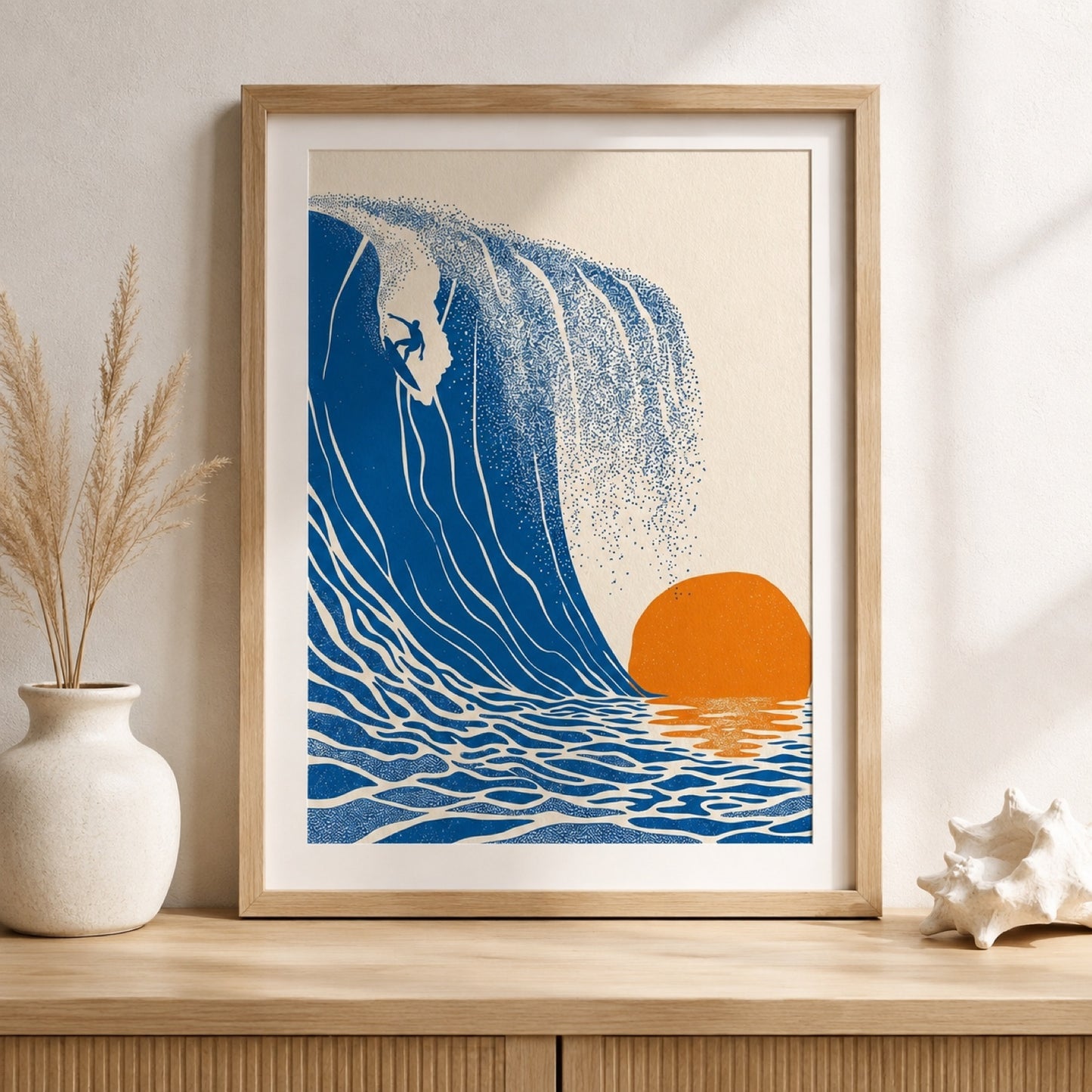 Sunset Surfer Wave Retro Wall Art Decor – preview 11