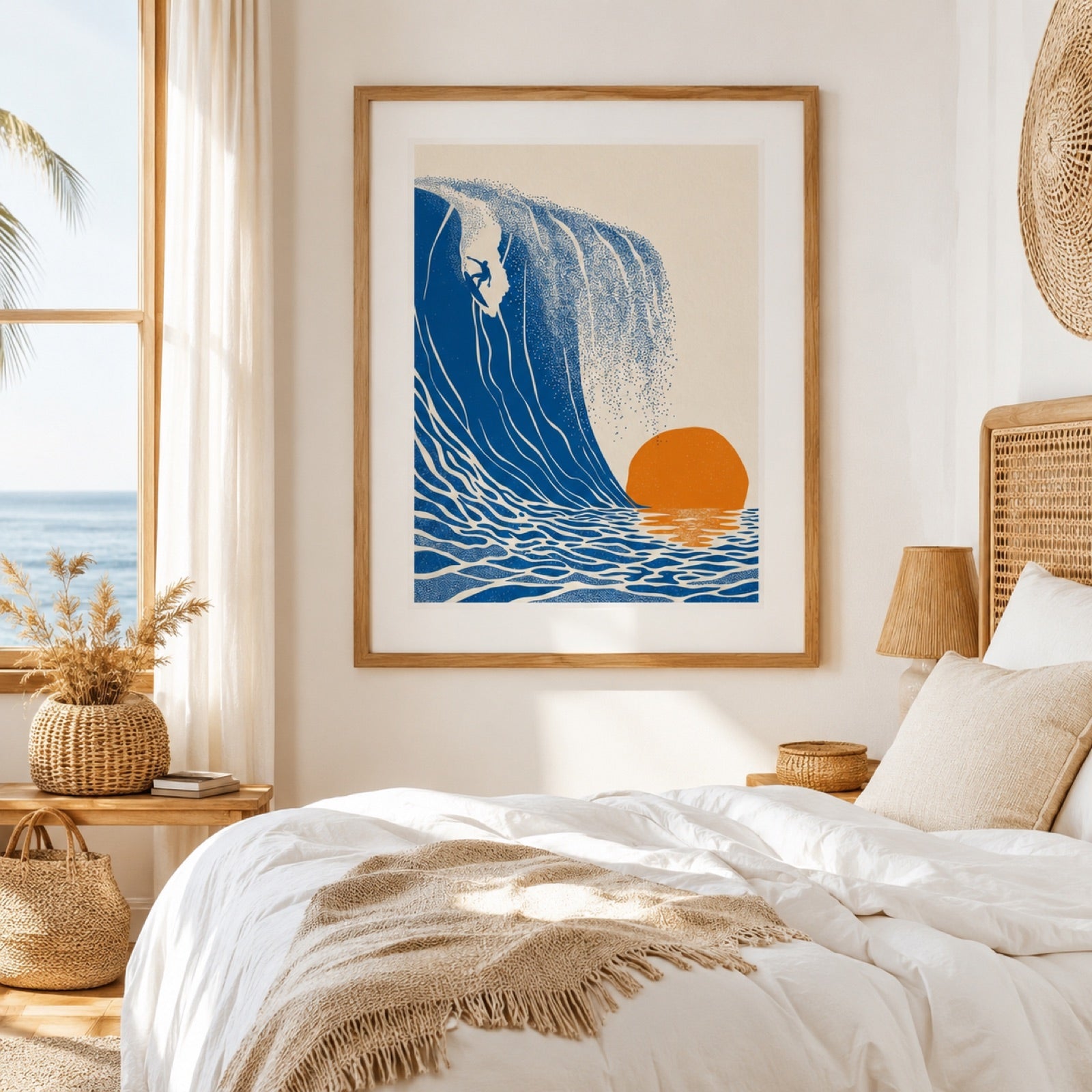 Sunset Surfer Wave Retro Wall Art Decor – preview 8