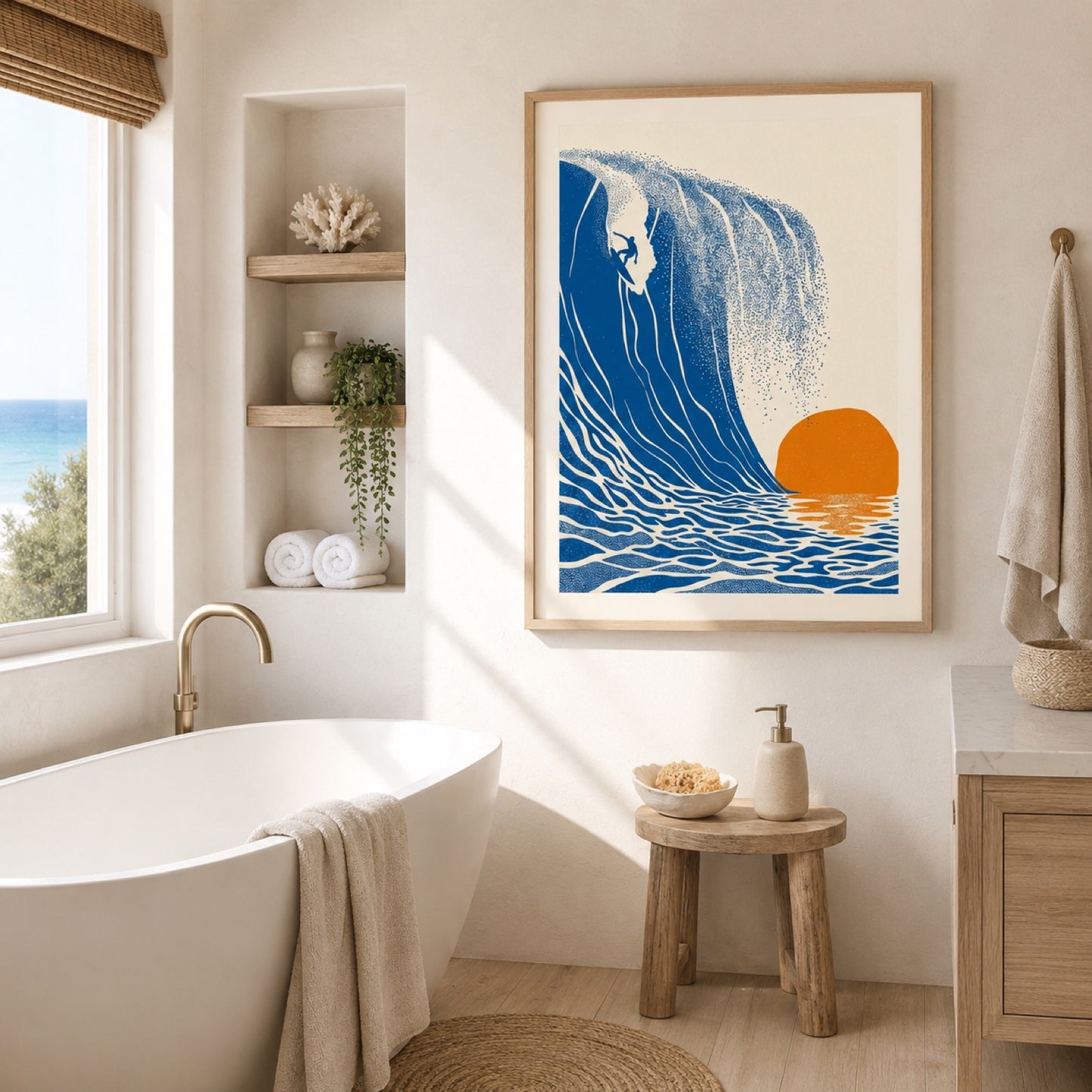 Sunset Surfer Wave Retro Wall Art Decor – preview 9