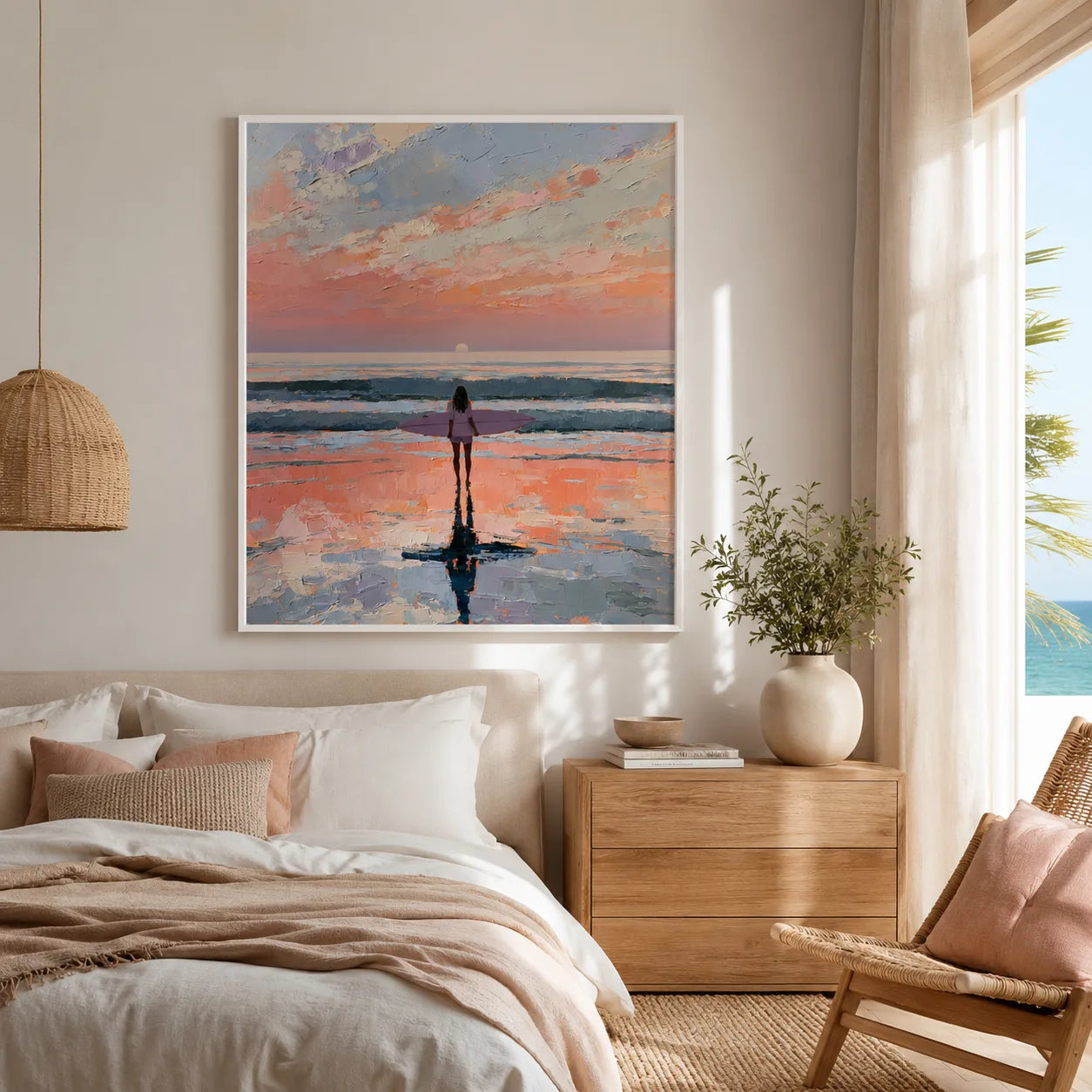 Surfer at Sunset Wall Art Decor - Wall Art Decor - detail