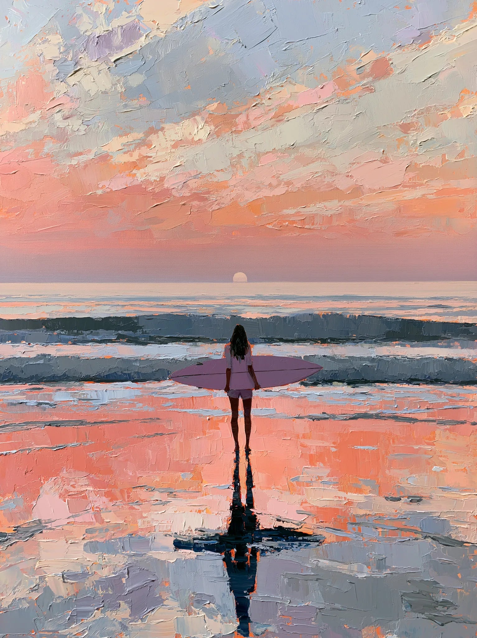 Surfer at Sunset Wall Art Decor - Wall Art Decor - front view