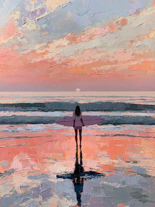 Surfer at Sunset Wall Art Decor - Wall Art Decor - front view