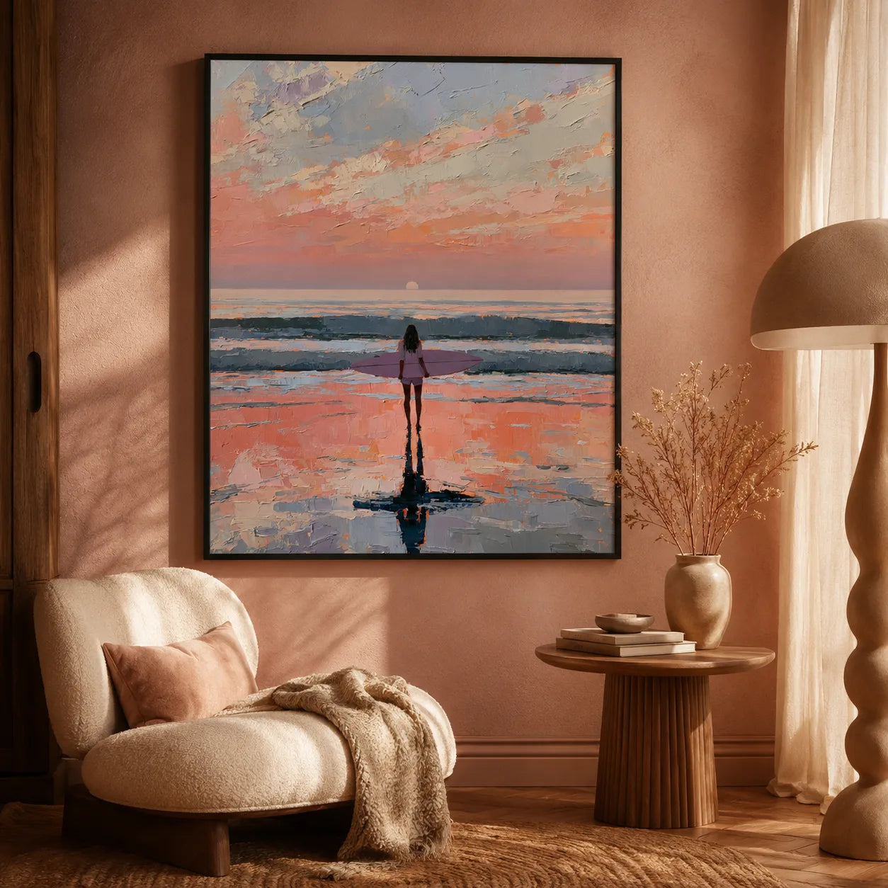 Surfer at Sunset Wall Art Decor - Wall Art Decor - in use