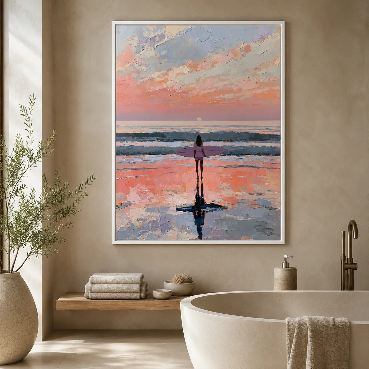 Surfer at Sunset Wall Art Decor - Wall Art Decor - styled