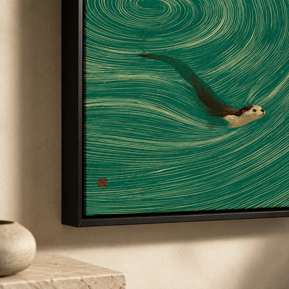 Swimming Otter Swirl Wall Art Decor - Wall Art Decor - packaging
