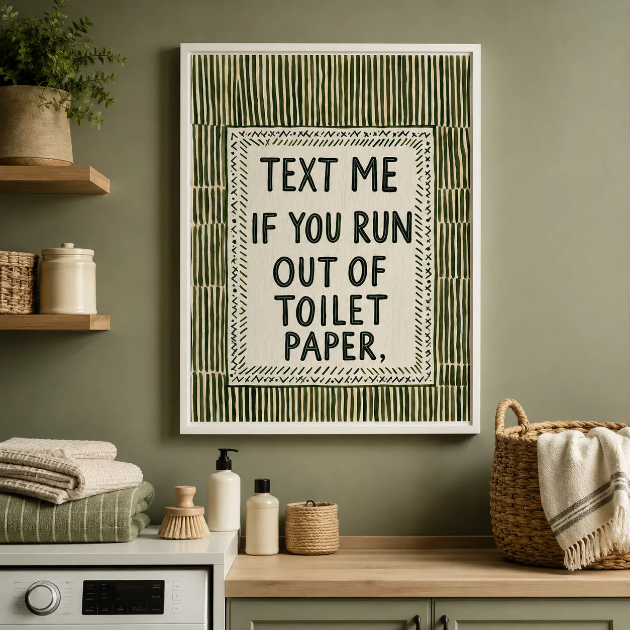 Text Me Toilet Paper Wall Art Decor - Wall Art Decor - alternate angle