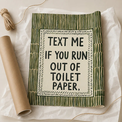 Text Me Toilet Paper Wall Art Decor - Wall Art Decor - back view