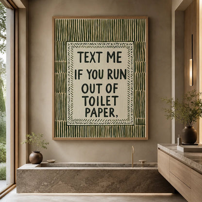 Text Me Toilet Paper Wall Art Decor - Wall Art Decor - close up