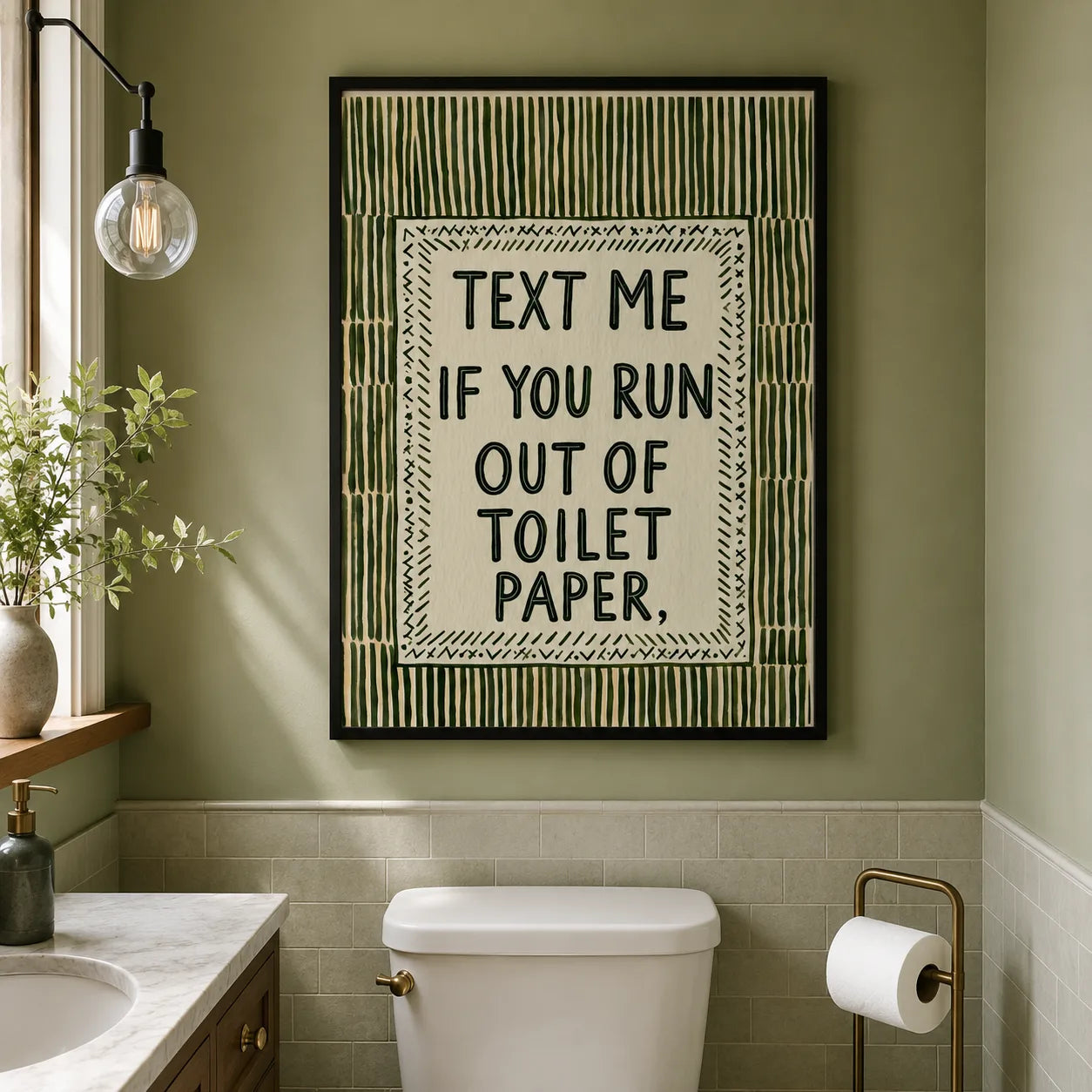 Text Me Toilet Paper Wall Art Decor - Wall Art Decor - detail