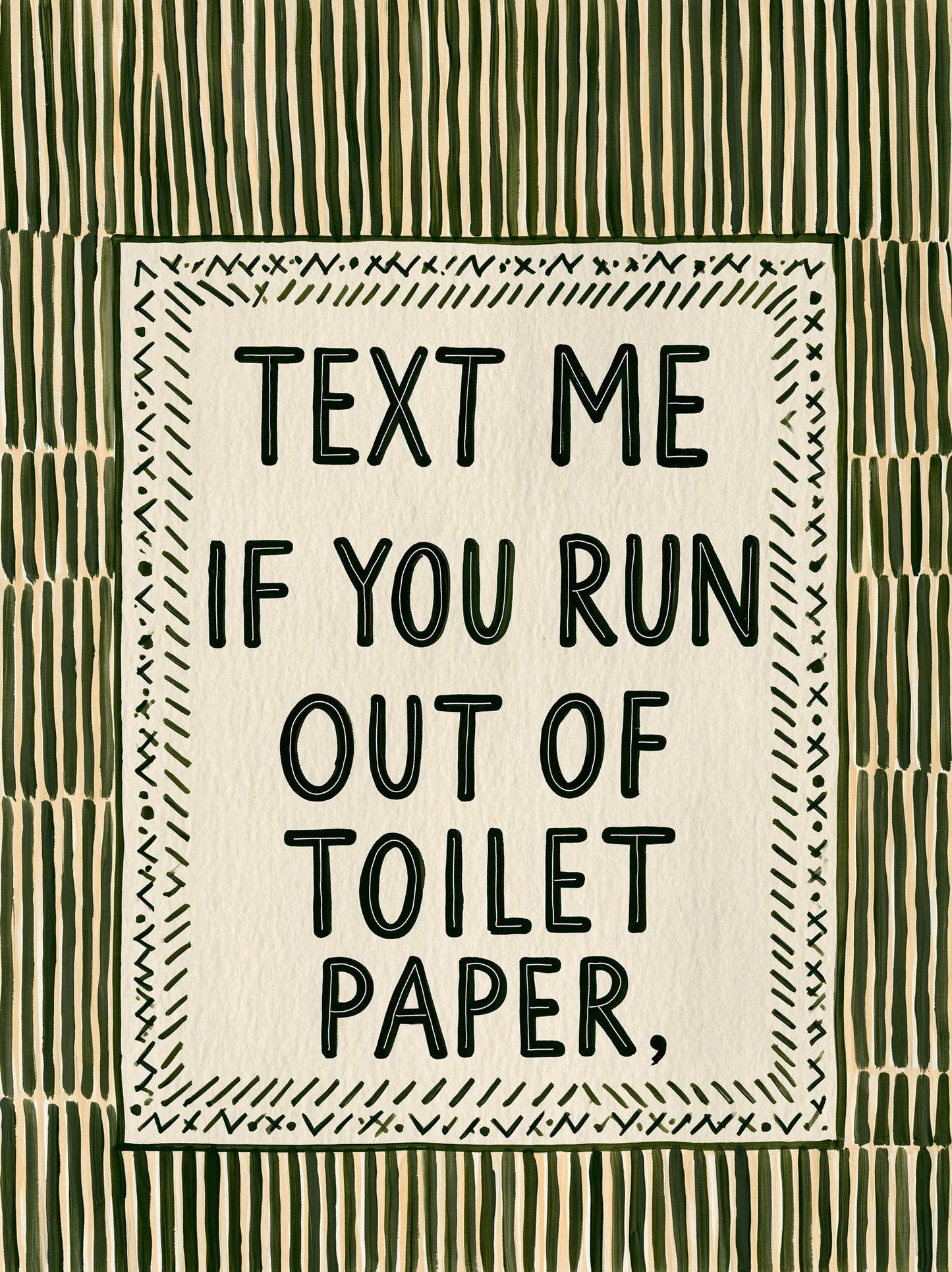 Text Me Toilet Paper Wall Art Decor - Wall Art Decor - front view