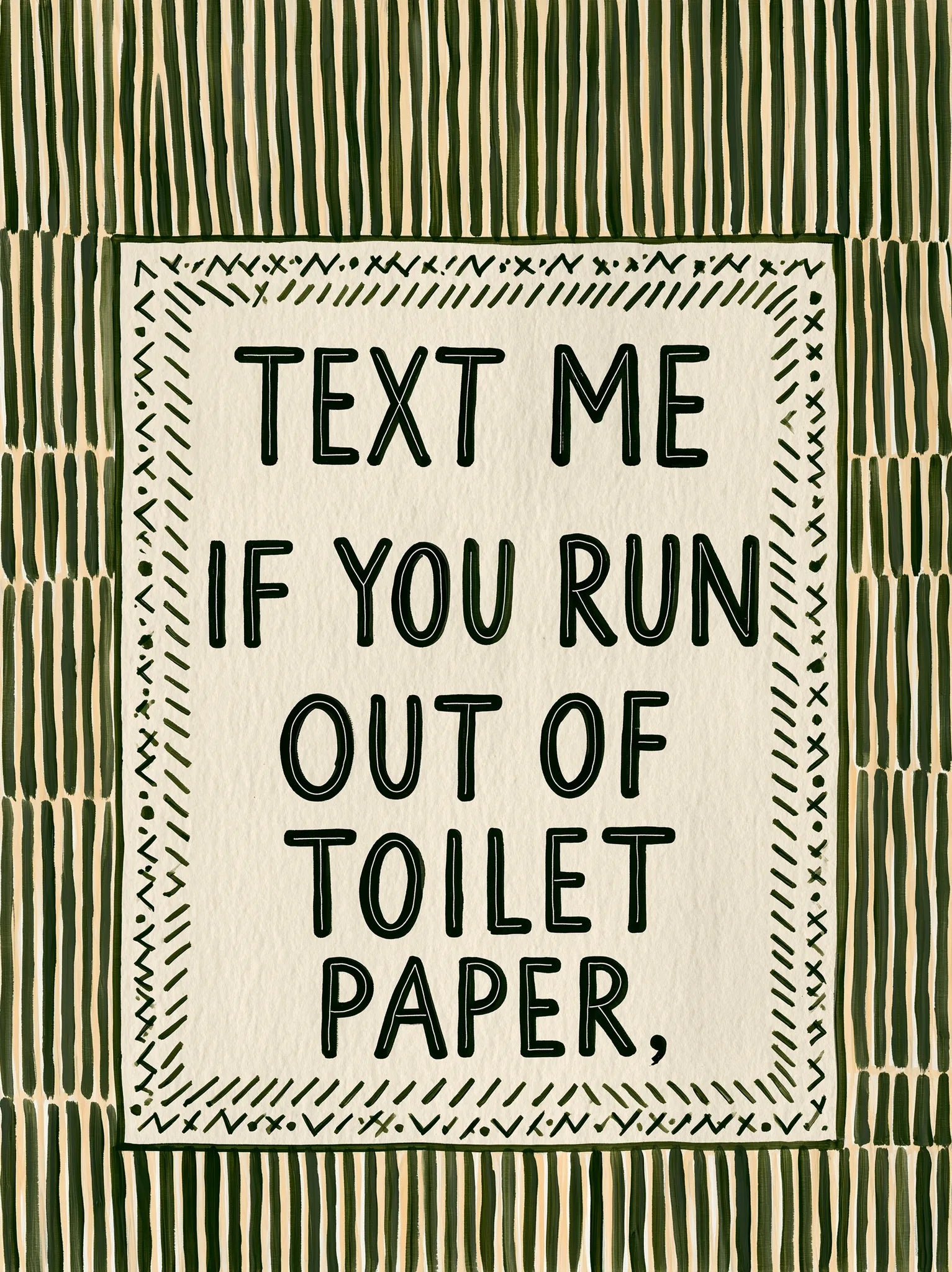 Text Me Toilet Paper Wall Art Decor - Wall Art Decor - front view