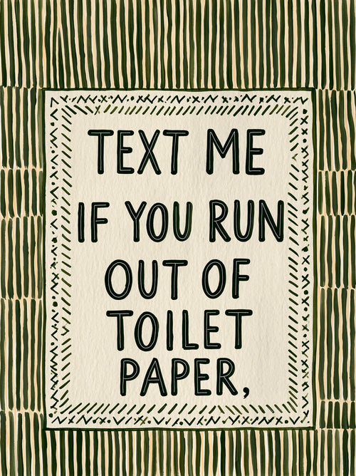 Text Me Toilet Paper Wall Art Decor