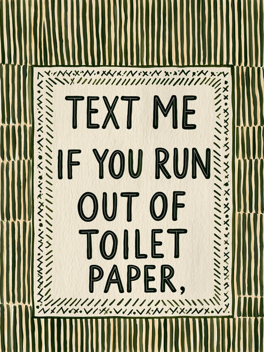 Text Me Toilet Paper Wall Art Decor - Wall Art Decor - front view