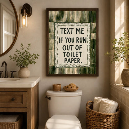 Text Me Toilet Paper Wall Art Decor - Wall Art Decor - in use